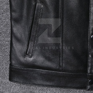 Chaleco de Verano de Alta Calidad, Hecho 100% en Cuero, Sólido, Casual, Transpirable y Personalizable para Hombre - Product Image 6