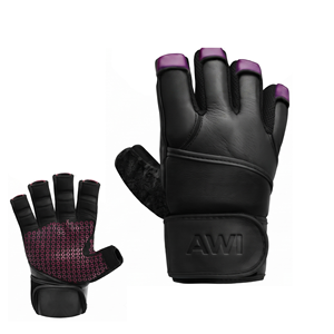 Gants de fitness unisexes à demi-doigts en cuir respirant antidérapants avec support de poignet et fermeture auto-agrippante pour la musculation et l'entraînement en salle de sport - Product Image 4