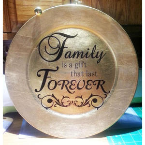 Assiette et vaisselle Believe Charger Assiettes de service en métal réutilisables et plateau rond Assiette de chargeur en émail pour Noël - Product Image 2