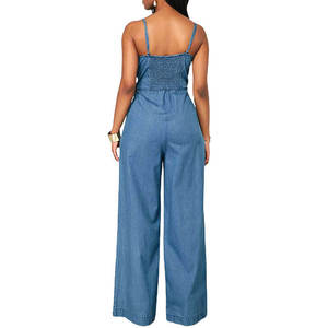 Premium Denim Bodycon Dress Women Floor-Length A-Line Casual Classy Trendy Comfortable Plain Dyed Woven <b>Button</b> - Product Image 3