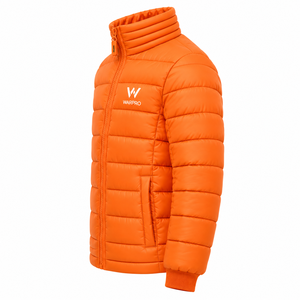 แจ็คเก็ตพัฟเฟอร์ฤดูหนาวคุณภาพสูงสำหรับผู้ชายจาก WARPRO INDUSTRY เสื้อกันหนาวอุ่น กันลม ระบายอากาศได้ดี มีฮู้ด คอตั้ง ซิปยาวเต็มตัว - Product Image 2