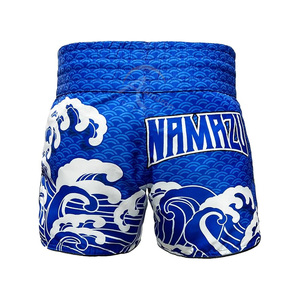 Shorts MMA pour hommes, imprimé vague de poisson koi bleu, polyester à séchage rapide, shorts de combat pour arts martiaux mixtes, coupe régulière, taille adulte - Product Image 2