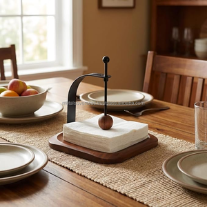 Elegante Servilletero de Metal Plateado con Diseño Folclórico para Mesa, Soporte Decorativo para Servilletas para Mesa de Comedor, Cocina, Organizador del Hogar - Product Image 6