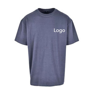 Camiseta de Algodón Morada Extra Grande para Hombre, Manga Corta, Cuello Redondo, Color Sólido Informal, Logotipo Estampado en la Parte Delantera, Tejido Jersey - Product Image 6