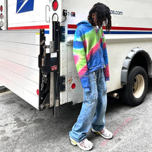 Custom <b>Hoodie</b> Rhinestone 100% Cotton Men's Zipper Tie-dye <b>Hoodie</b> Heavyweight <b>Rainbow</b> Jacket Rhinestone Jacket - Product Image 3