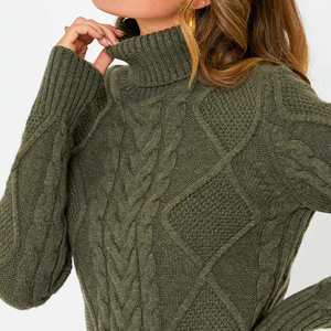 Pull en maille torsadée doux, épais et chaud à manches longues et col rond – Confortable pour le quotidien, vêtement tendance, vente en gros, personnalisable - Product Image 6