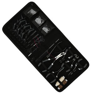 Premium Black Hair Extension Toolkit with Microbeads <b>Crimping</b> Plier <b>Set</b> Tape In Plier Mini Scissor S M L Sectioning Styling Clip - Product Image 1