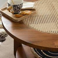 Table basse Vandana Aston Nova en bois de manguier et cannage