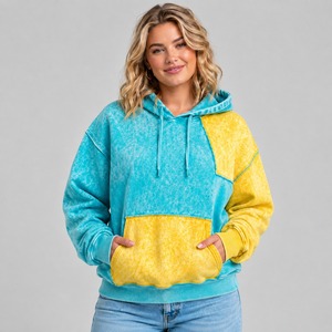 Women's Vintage Acid Wash <b>Hoodies</b>-<b>Lightweight</b> Breathable Eco-Friendly & Quick Dry Winter Warmth with Front Logo Option - Product Image 1