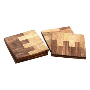 Rustic Natural Wooden Coaster Design For Beverage <b>Glasses</b> Cups Dining Room Table Surface Protection - Product Image 1