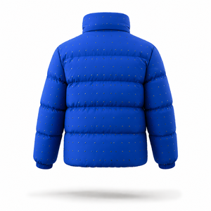 Custom Men Royal Blue Puffer Jacket <b>Winter</b> <b>Quilted</b> Bubble Coat Lightweight Warm Insulated Zip Up Jacket OEM Wholesale Fectory - Product Image 3