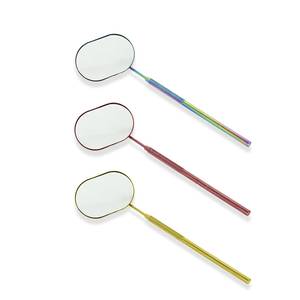 Fashionable Eye Makeup <b>Mirror</b> Powder <b>Magnifying</b> Feature Wall Mounted Stainless Steel Square Reflective Surface Gold Pink Blue - Product Image 2
