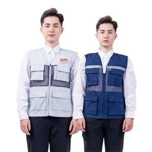 VENTA SUPERIOR Kaki Ingeniero/Chaleco de construcción Seguridad Multi bolsillos Diseño personalizado Malla reflectante Transpirable Secado rápido Cremallera gratis - Product Image 1