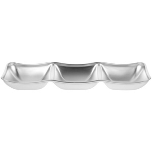 Plateau de service rectangulaire moderne en métal à trois sections, plateau à collations, plat à fruits secs multifonctionnel, plateau de service minimaliste pour table, neuf - Product Image 1