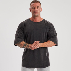 T-shirts pour hommes vintage effet usé délavé à l'acide avec impression graphique personnalisée 100% coton avec sérigraphie – Prix abordable, vente en gros - Product Image 4
