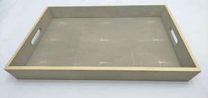 ถาดเรซิ่นลายหนังแกะเทียม ยี่ห้อ DAPHOCO รุ่น 013 ขอบวีเนียร์ ดีไซน์แบบเทมเปอร์ ถาดเสิร์ฟซ้อนกันได้ สำหรับวันวาเลนไทน์ - Product Image 2