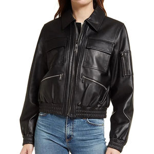 Chaquetas Personalizadas de Mujer con Cremallera Completa, de Cuero Genuino, Tejidas, Resistentes al Viento y Ecológicas, de la Mejor Calidad, Precio al por Mayor - Product Image 4