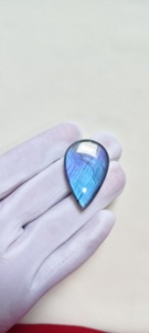 Pierre précieuse naturelle en labradorite bleue, taille poire, pour la fabrication de bijoux, collier, pendentif, décoration - Product Image 3