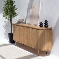 Buffet Grand Column Vandana Lunaris, meuble d'appoint minimaliste moderne en bois massif