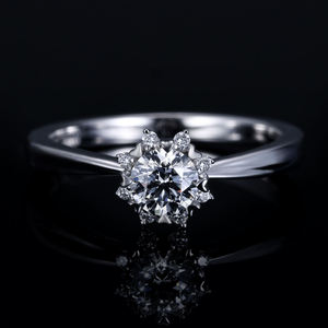 Bague de mariage de luxe en or blanc 10K 14K 18K plaqué or et argent 925, sertie de diamants Moissanite ronds de 1, 2 ou 3 carats – Prix direct usine - Product Image 3
