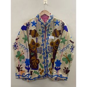 Dernière collection : Veste Kantha en coton imprimé brodé à la main, style Suzani indien, pour femme, manteau royal, écologique, pour l'extérieur - Product Image 2