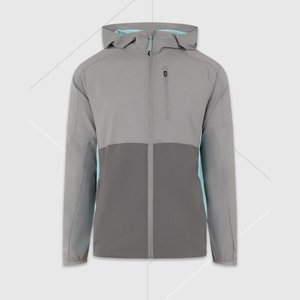 Unisex Tracksuit Set Gray Blue Solid Lightweight Full <b>Zip</b> Hooded Sporty Nylon <b>Jogger</b> Pants Side <b>Pockets</b> Winter Wear - Product Image 4
