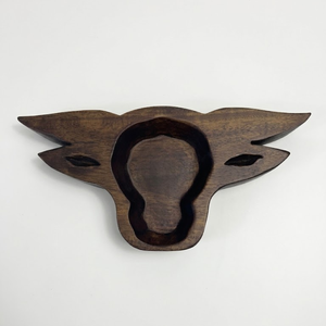Cuenco de madera de acacia de alta calidad con diseño Longhorn, cuenco decorativo para hacer velas, artículos de cocina de Vietnam - Product Image 1