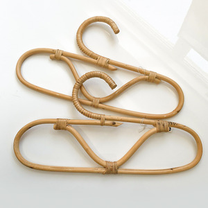 Rattan clothes <b>hangers</b> eco friendly natural wooden coat <b>hanger</b> for bedroom closet space saving - Product Image 1