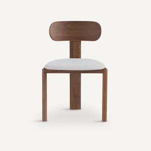 Elegante y Duradera Silla de Comedor de Madera de Nogal de Mediados de Siglo, Madera Maciza con Tapicería de Tela Premium, Muebles para el Hogar - Product Image 2