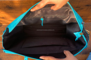 Gran oferta, bolso de mano de lujo oculto de cuero de gamuza marrón occidental, bolso cruzado de punto para botas, bolso de mano Buck Stitch para mujer - Product Image 6