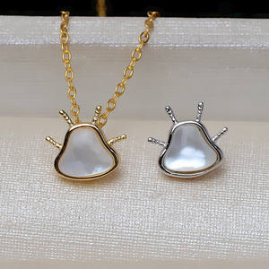 Pendentif en argent S925, empreinte de patte de chat, coquille de nacre, accessoires de bijoux DIY, support de perle de 3,5 à 4 pieds, ensemble de bijoux tendance 3219 - Product Image 3