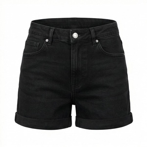 Womens Mid Weight Structured <b>Denim</b> <b>Stretch</b> Comfort Super High Rise Shorts Premium Quality Casual Summer Fashion Apparel - Product Image 1