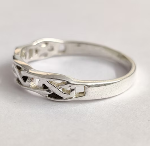 Minimalist 925 Sterling <b>Silver</b> <b>Wedding</b> <b>Band</b> Ring with Braided Design Unisex Fine Jewelry - Product Image 2