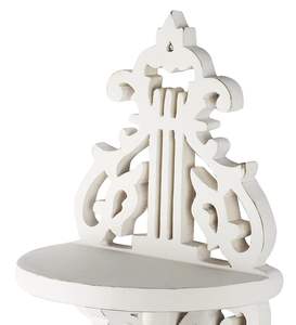 Étagère murale en bois, couleur blanc vieilli, 30 x 12 x 13 cm, lot de 1, style campagnard français, élégamment fleuri, artisanat fait main - Product Image 3