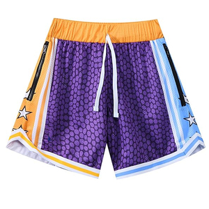 Shorts de basketball tissés pour hommes avec bande latérale bleue, design sportif respirant et à séchage rapide, fermeture à cordon de serrage - Product Image 1