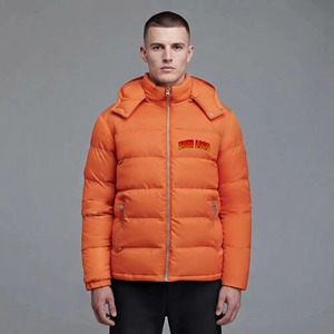 2027 Hot Sale Custom Front Hooded Jacket Oversized <b>Lightweight</b> Waterproof Men's Cotton Padded Black Puffer <b>Coat</b> for Winter - Product Image 4