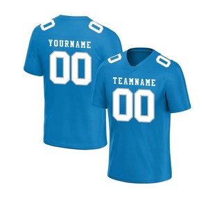 Maillot de football américain violet personnalisé pour homme, manches courtes, col en V, évacuation de l'humidité, nom de l'équipe imprimé, vêtement de sport - Product Image 6