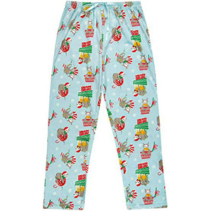 Pantalones de pijama de poliéster para mujer, largos, con estampado de renos y copos de nieve, suaves y cómodos, para dormir en invierno, con cintura con cordón ajustable. - Product Image 3