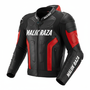 Chaqueta de Motero MALIK RAZA de Cuero Vacuno Resistente |   Proveedor de Oro Verificado, Equipo Personalizado |   Servicio de Fabricación de Calidad Confiable para Exportación - Product Image 2