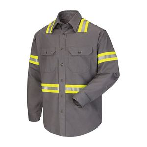 Cotton Reflective Safety Uniform Plus Size High Quality Good Visibility Mechanical Work Wear Long Sleeve Anti-Bacterial Oeko-<b>Tex</b> - Product Image 4