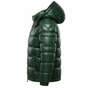 <b>Men's</b> <b>Green</b> Hooded Puffer <b>Jacket</b> Warm Quilted Winter Outdoor Coat Lightweight <b>Waterproof</b> <b>Jacket</b> One Apex - Product Image 5