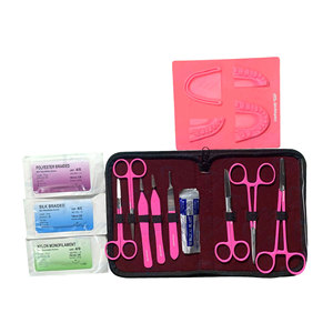 Tijeras de Acero Inoxidable, Pinzas, Almohadilla de Piel, Sutura para Enseñanza de Habilidades Médicas Básicas, Kit de Entrenamiento de Herramientas Quirúrgicas para Estudiantes de Medicina - Product Image 1
