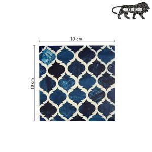 Ensemble de sous-verres carrés en bois modernes avec motif marocain, tapis de table antidérapants pour la décoration de la table à café et à manger - Product Image 4