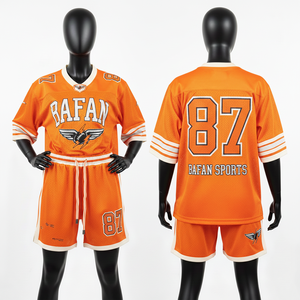 ชุดเสื้อฟุตบอลหญิงแบบสั้น 160 GSM ผ้าโพลีเอสเตอร์ตาข่ายระบายอากาศดี สีน้ำเงินดำ ดีไซน์แบบแผง  รับสกรีนโลโก้ตามสั่ง ชุดสำหรับผู้หญิง - Product Image 5