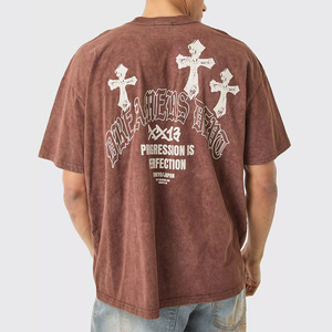 เสื้อยืดแขนสั้นทรงปกติสำหรับผู้ชาย สีเทาอ่อน คอกลม ผ้าฝ้าย 100% ระบายอากาศได้ดี เนื้อผ้านุ่ม สไตล์สตรีทแวร์ ดีไซน์ปรับแต่งได้ด้านหน้า - Product Image 4