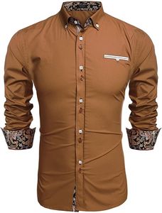 Premium Printed Design Solid Autumn Men Dress Shirt Soft Satin Fabric Long Sleeve Casual Formal Breathable Custom Logo Shirts - Product Image 6
