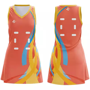<b>Custom</b> OEM Adult Unisex Netball <b>Dress</b> Uniforms 100% Nylon Anti-Bacterial 3D Pattern Heat-Transfer Printed Sleeveless - Product Image 6