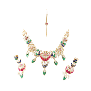 Enamel Floral Necklace Set-Fashion Jewelry - Product Image 2