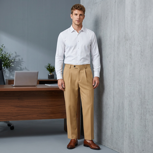 Pantalon de costume noir personnalisable pour hommes adultes, tissu Oxford de haute qualité, motif uni, non extensible, été, fabriqué au Bangladesh - Product Image 2