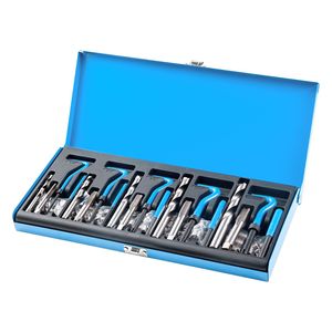 Kit di filettatura Helicoil da 131 pezzi SAE HSS UNC con inserti filettati da 1/4, 5/16, 3/8, 7/16, 1/2 pollici per riparazione filettature - Product Image 2